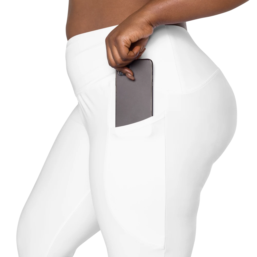 Prince Diamond White Leggings with Pockets